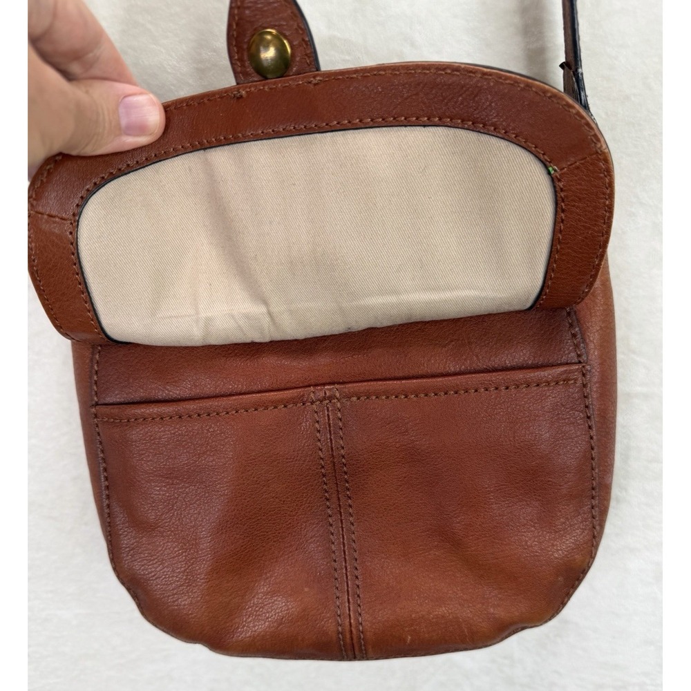 Frye Women's Chestnut Purse Cross Body Leather Ring Detail - Picture 3 of 15